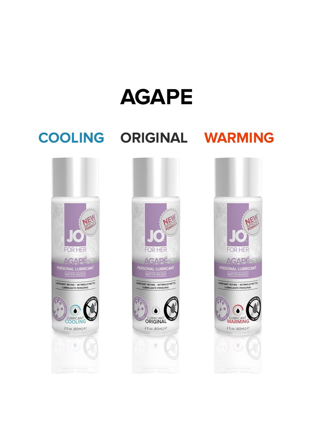 Смазка на водной основе AGAPE - ORIGINAL (60 мл) без глицерина, гликоля и парабенов System JO (254973496)