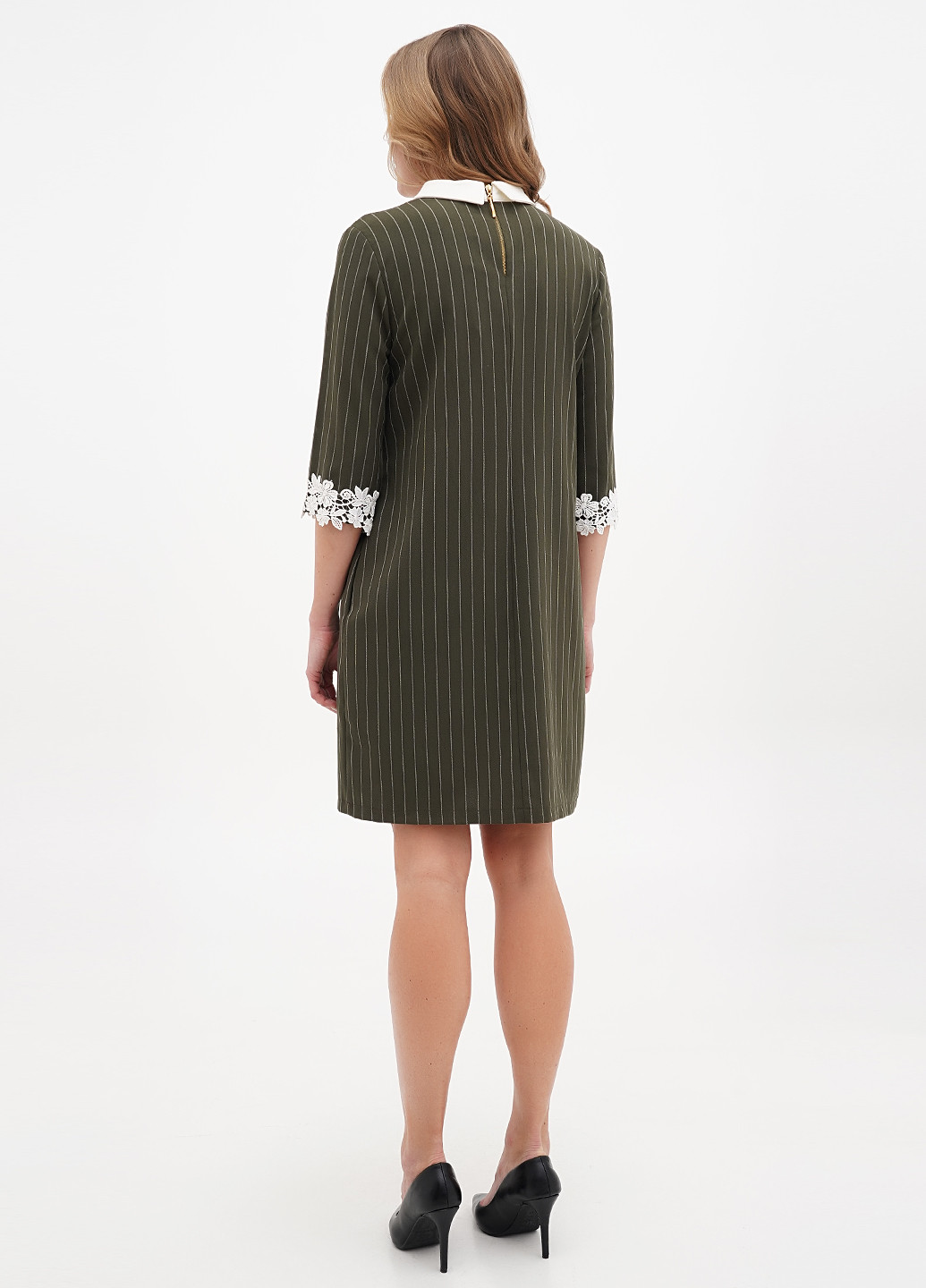 Темно-зелена кежуал сукня Sassofono в смужку