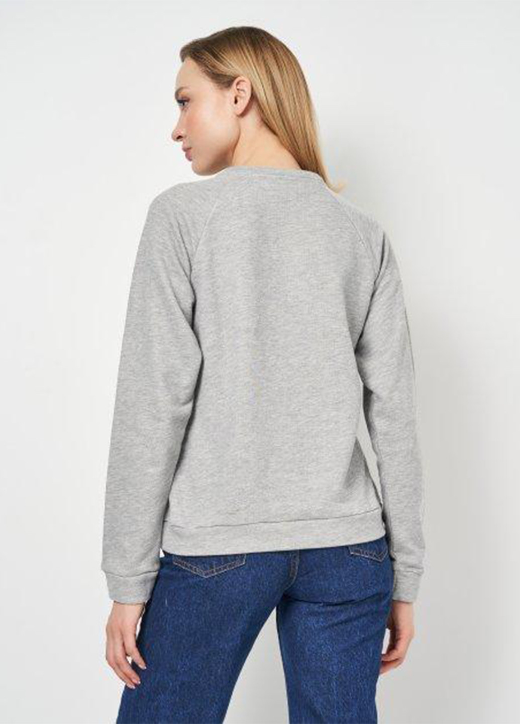 Светло-серый свитшот Brigitte Bardot рисунок без декора (251966747)