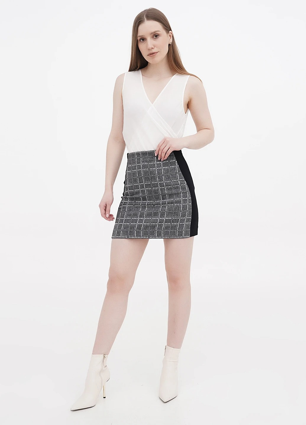 Серая кэжуал колор блок юбка Pinko