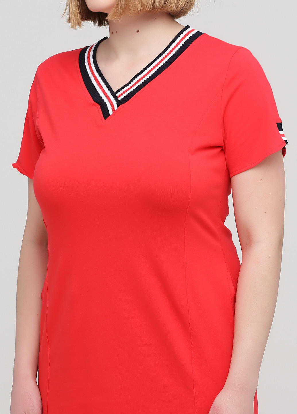 Червона домашній сукня сукня-футболка ROMEO LIFE однотонна