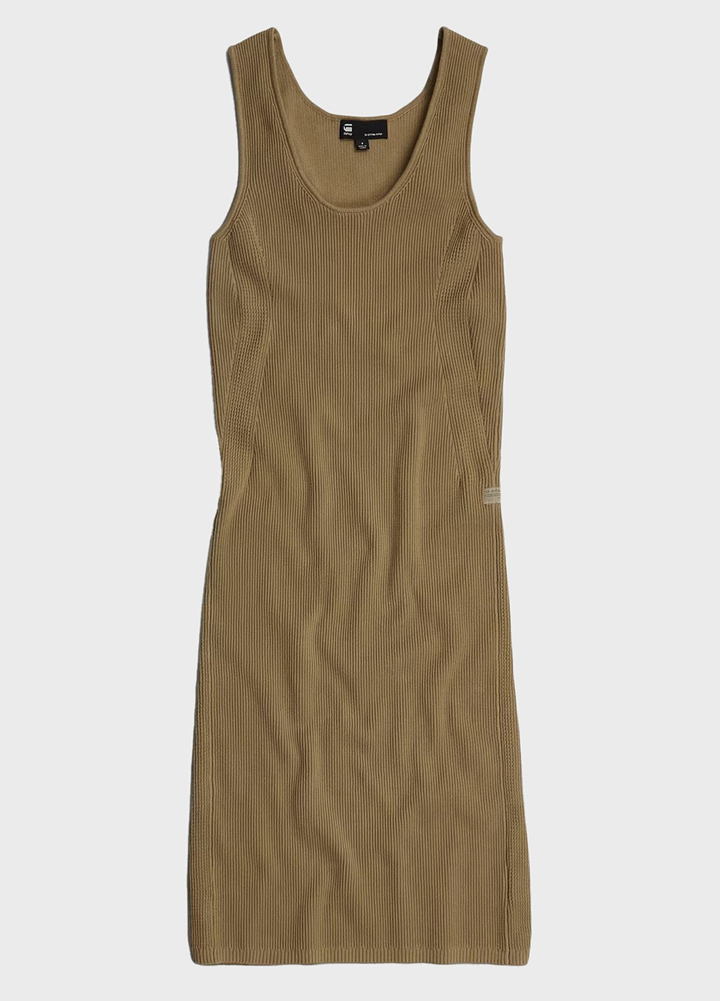 Светло-коричневое кэжуал платье силуэтная G-Star Raw однотонное