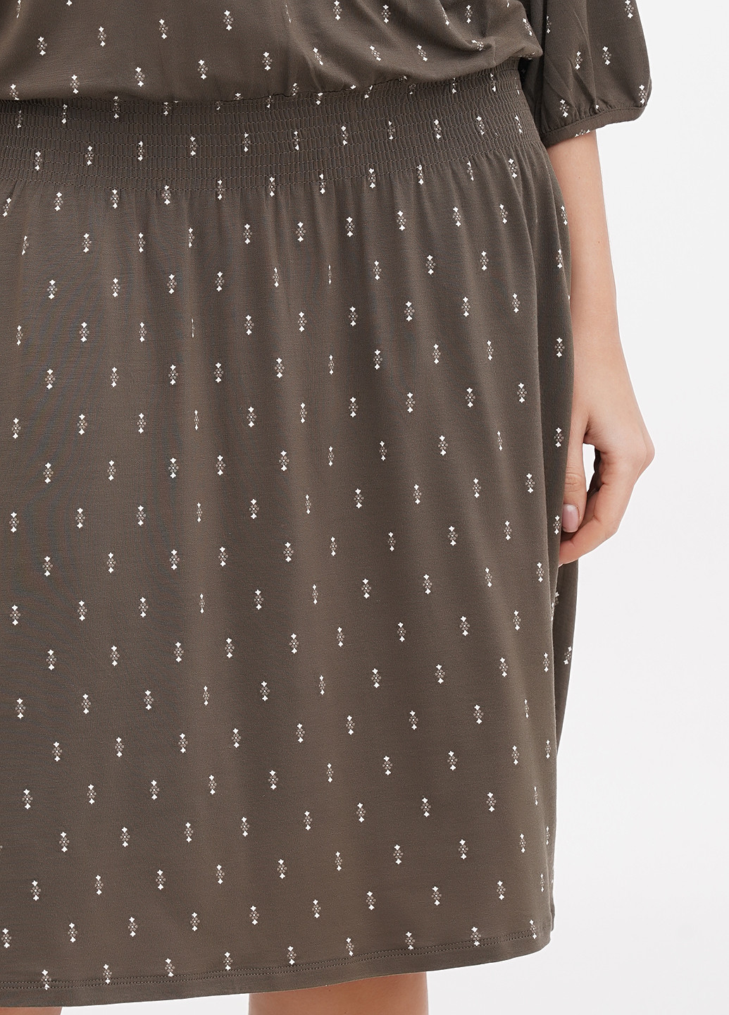 Оливковое кэжуал платье Garnet Hill с геометрическим узором