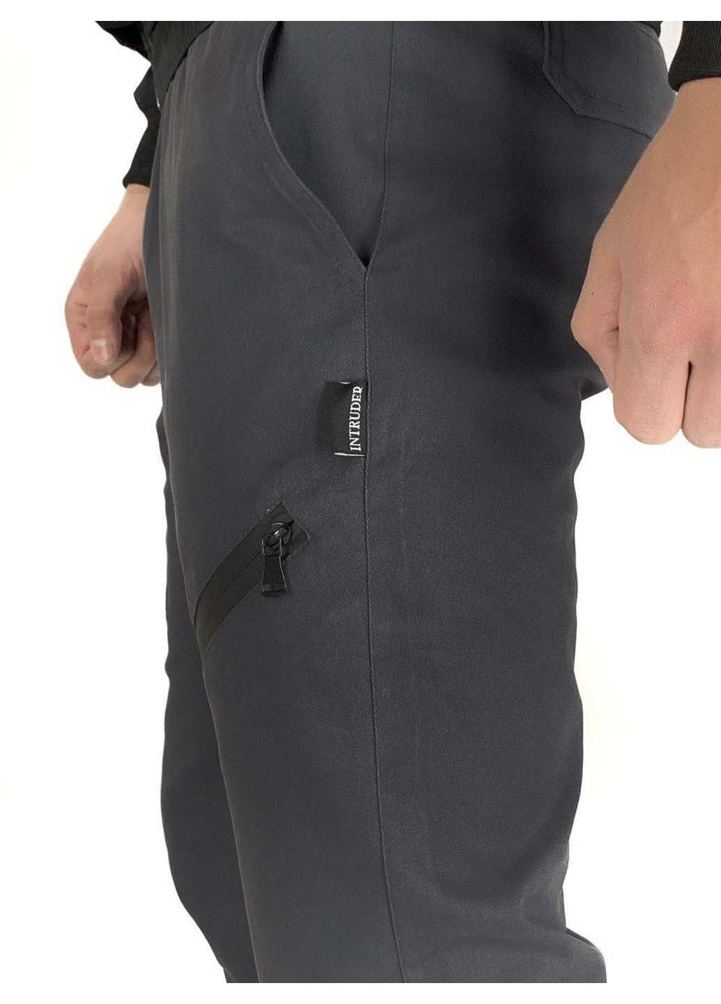 Серые кэжуал демисезонные брюки Intruder