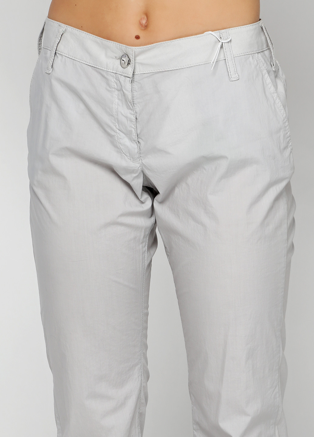 Светло-серые кэжуал летние прямые брюки Exte