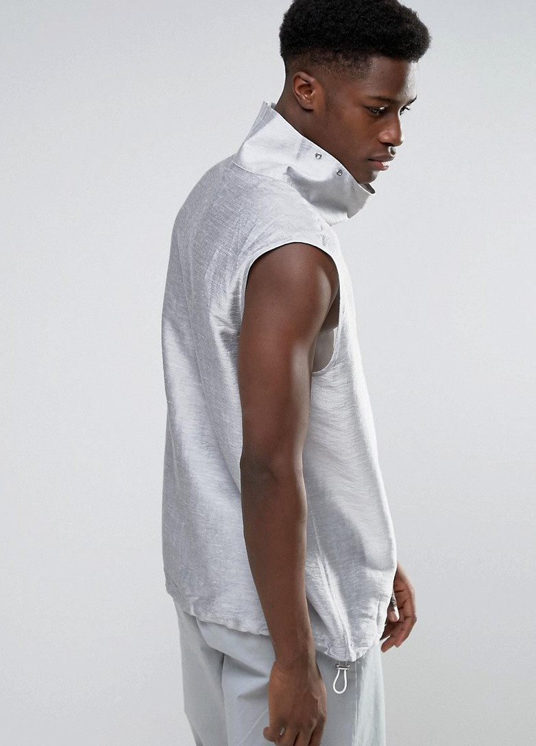 Серебряная футболка Weekday