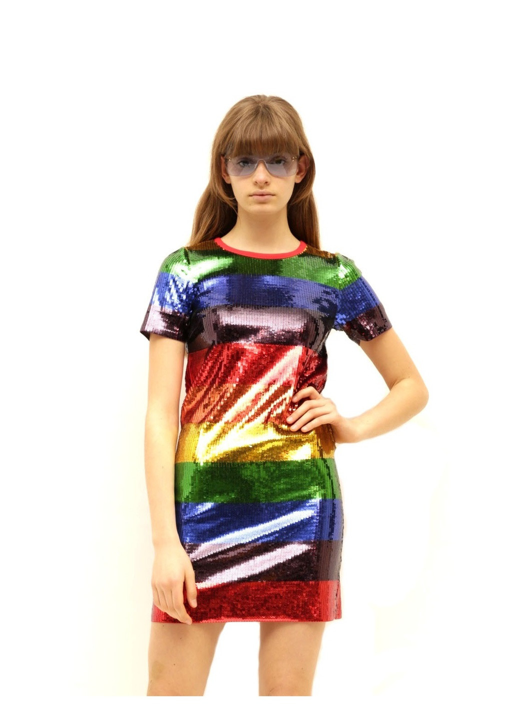 Комбинированное кэжуал платье Michael Kors в полоску