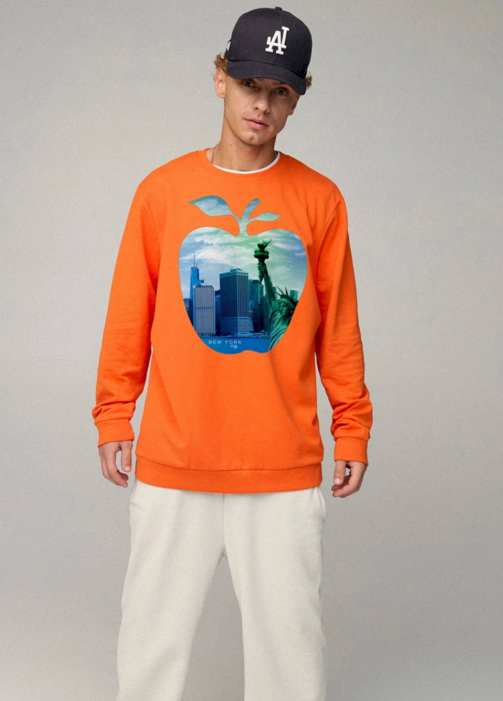 Оранжевый свитшот мужской oversize /no flis/ YAPPI (252259116)