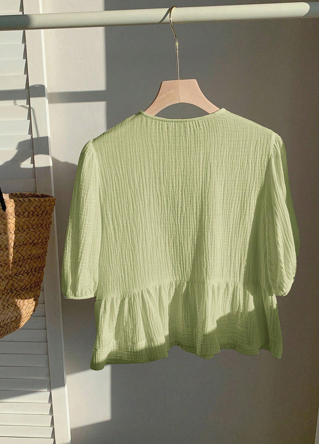 Фисташковая блуза SHEIN