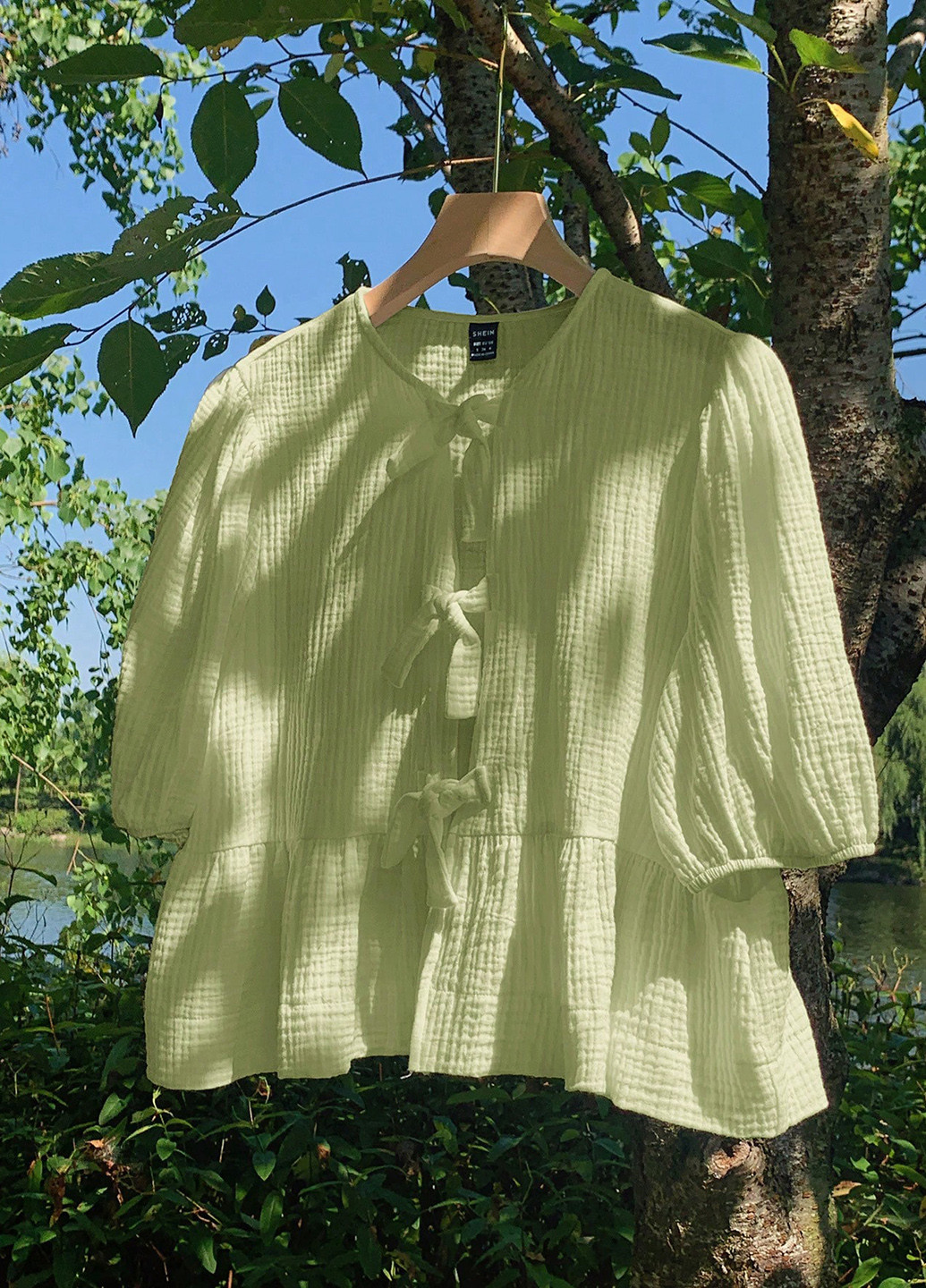 Фисташковая блуза SHEIN