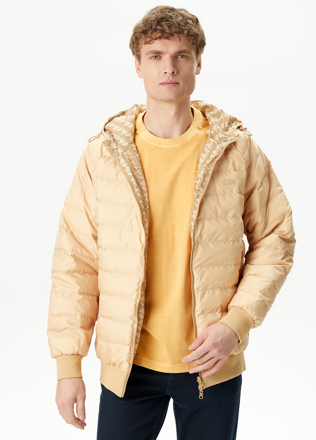 Бежева демісезонна куртка двостороння Lacoste