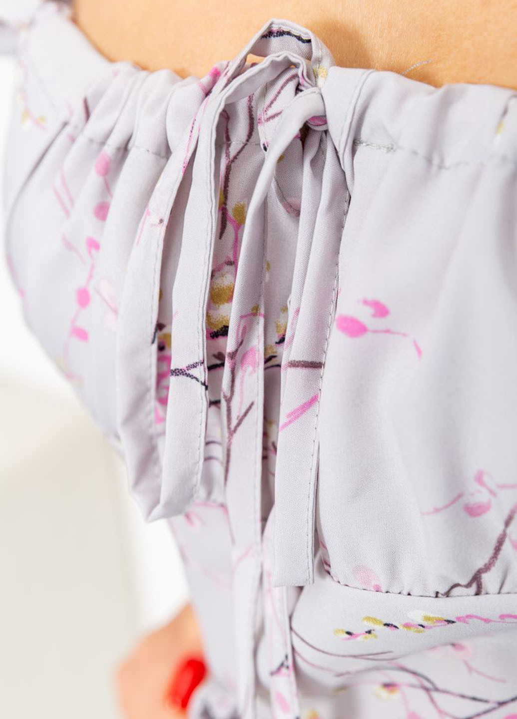 Сиреневое кэжуал платье с открытыми плечами Ager с цветочным принтом