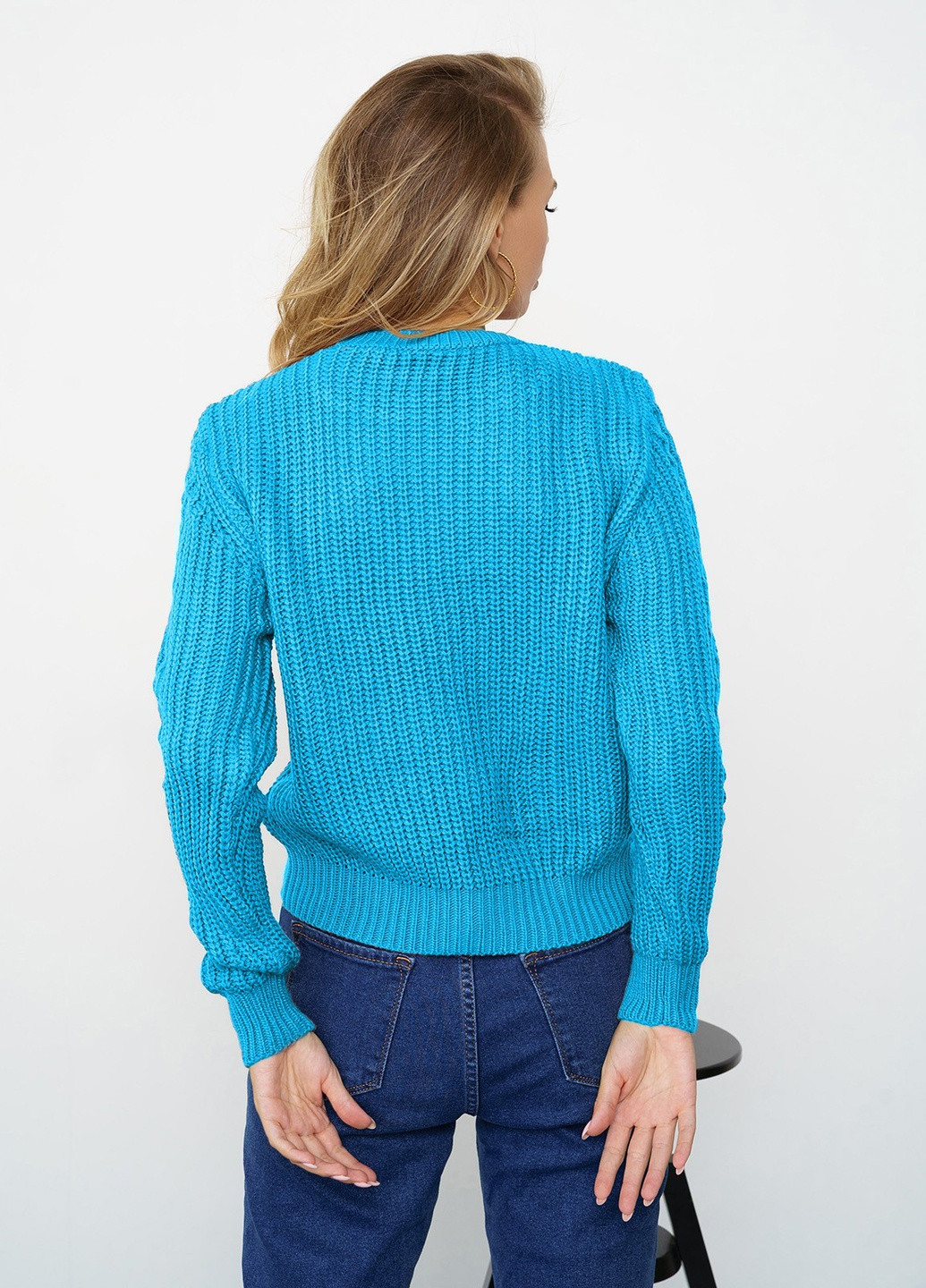 Синій зимовий светр жіночий джемпер ISSA PLUS WN20-337