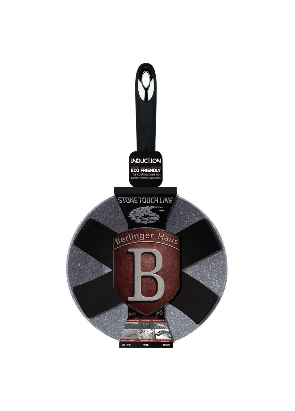 Сковорода WOK Gray Stone Touch Line 28х7, 4см BH-1159-N Berlinger Haus (253572046)