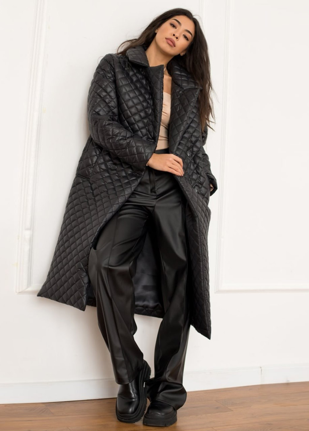 Чорна демісезонна куртка куртка-пальто No Brand