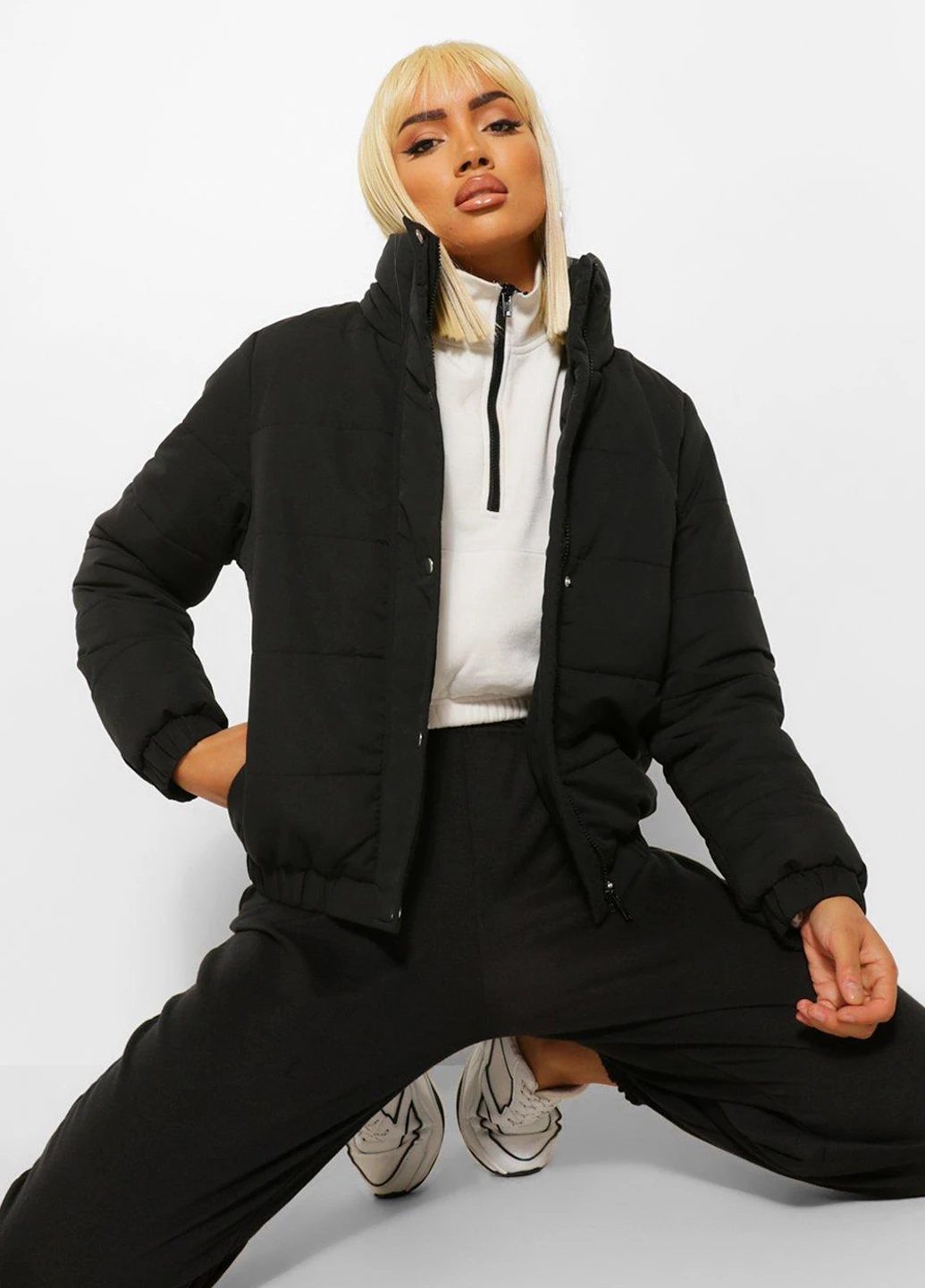 Черная демисезонная куртка Boohoo