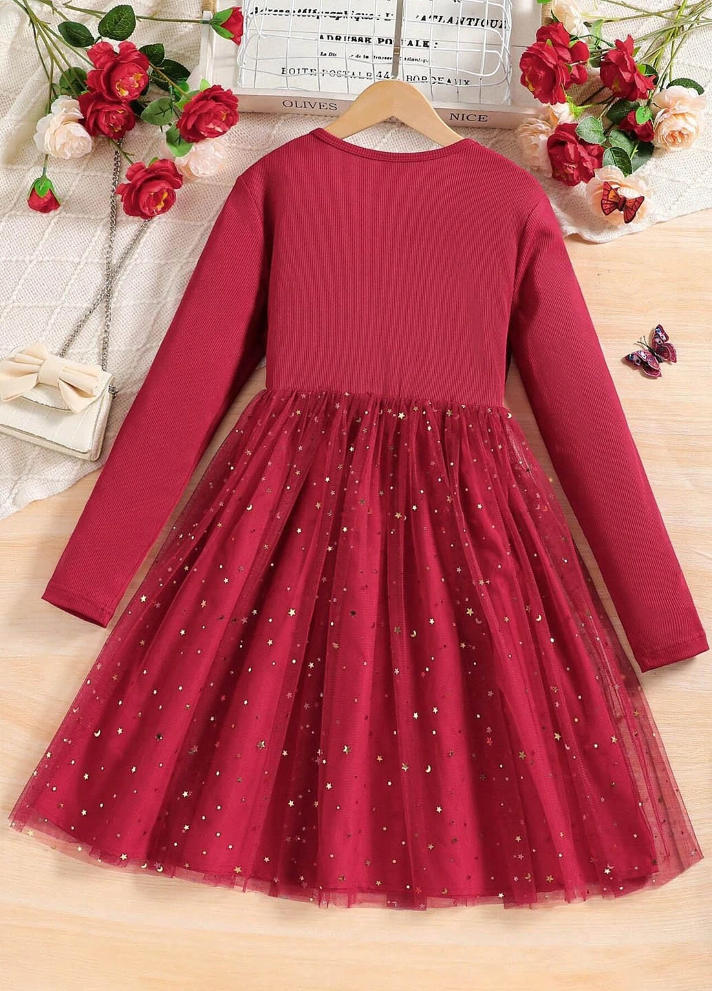 Бордовое платье SHEIN (308795841)