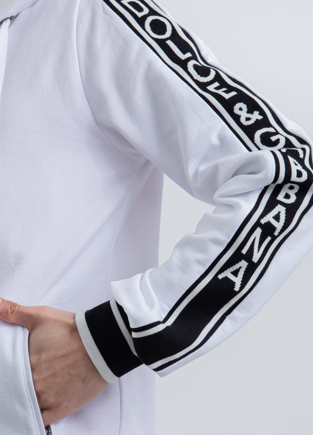 Белая спортивная кофта с капюшоном Dolce & Gabbana (251240655)