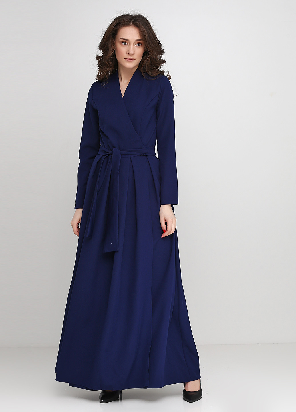 Темно-синее вечернее платье Le'Katrin family однотонное