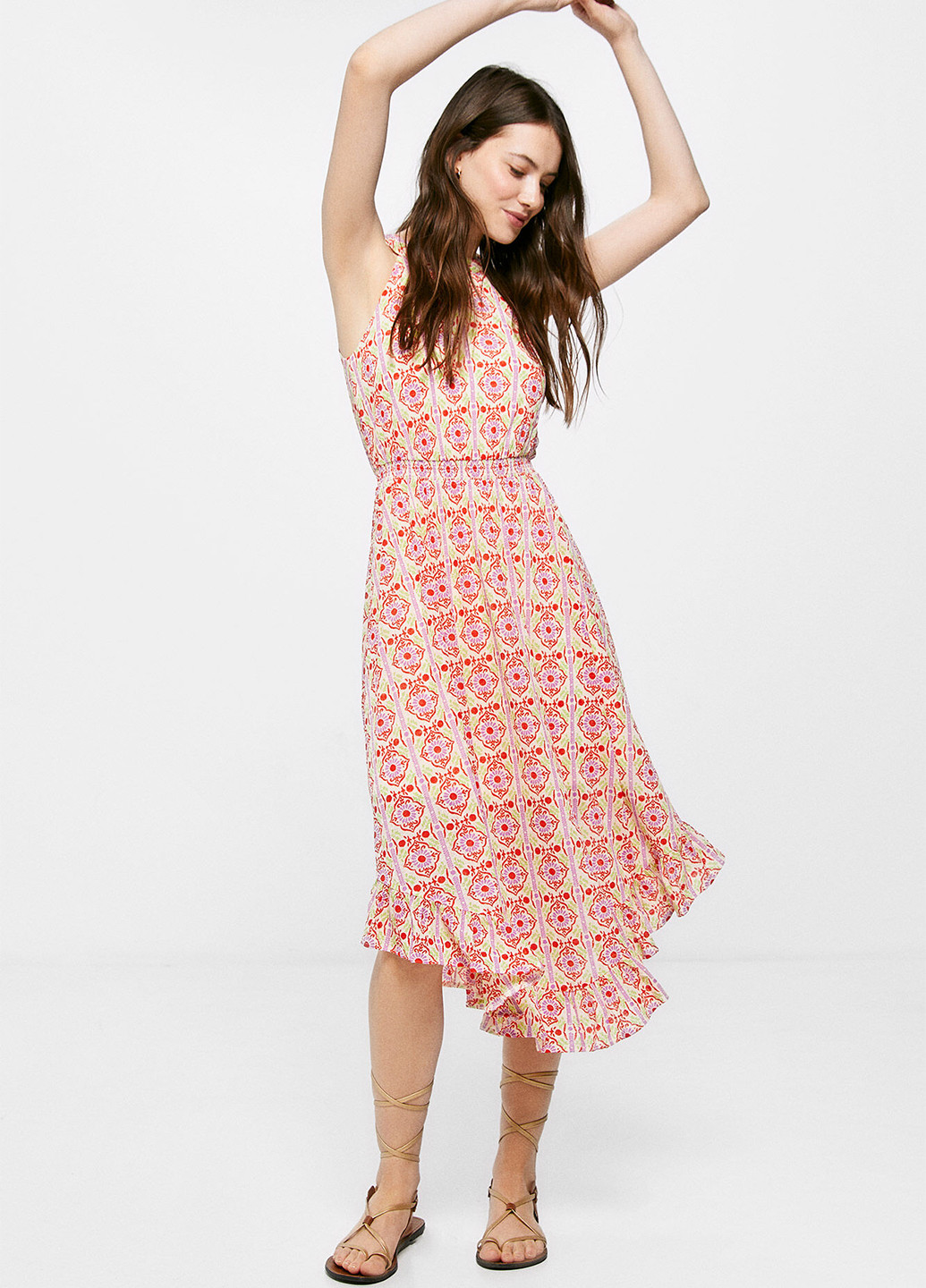 Комбинированное кэжуал платье Springfield с орнаментом