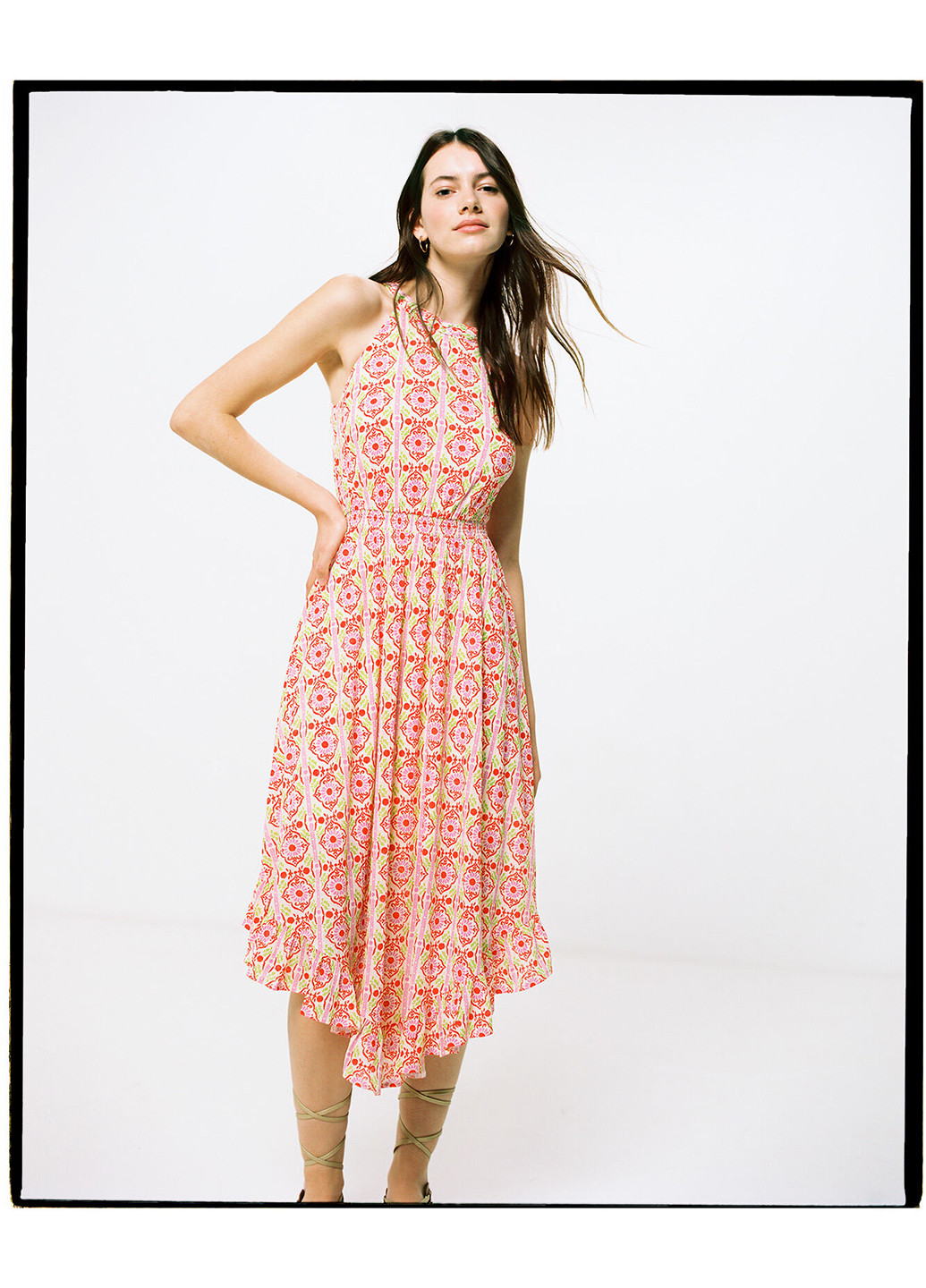 Комбинированное кэжуал платье Springfield с орнаментом