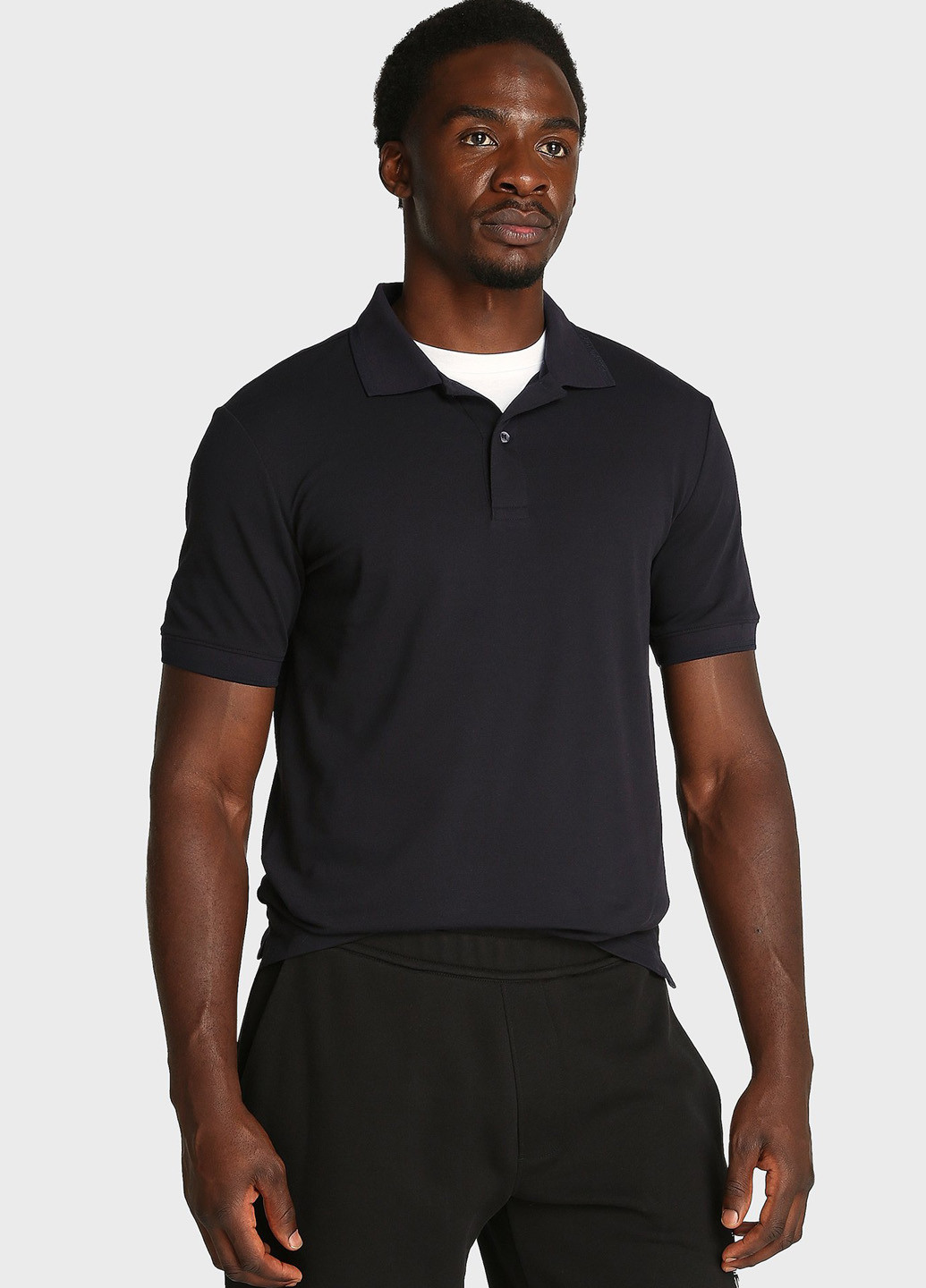 Черная футболка-поло для мужчин Calvin Klein однотонная