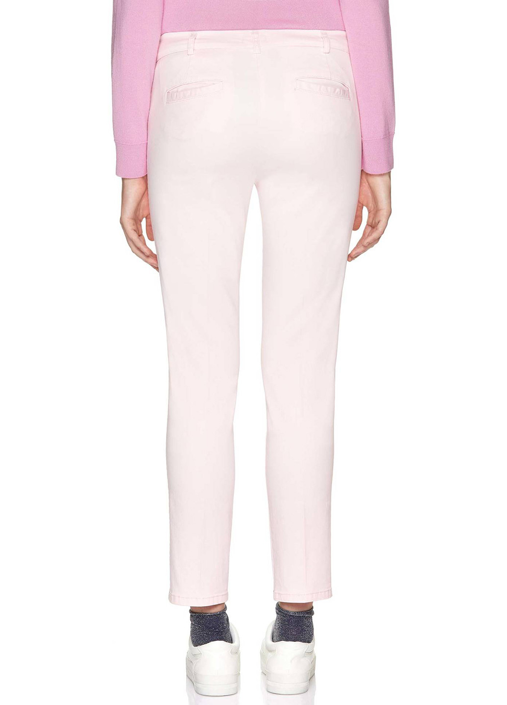 Бледно-розовые кэжуал демисезонные прямые брюки United Colors of Benetton