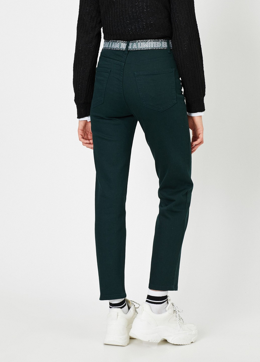 Темно-зеленые джинсовые демисезонные зауженные брюки KOTON