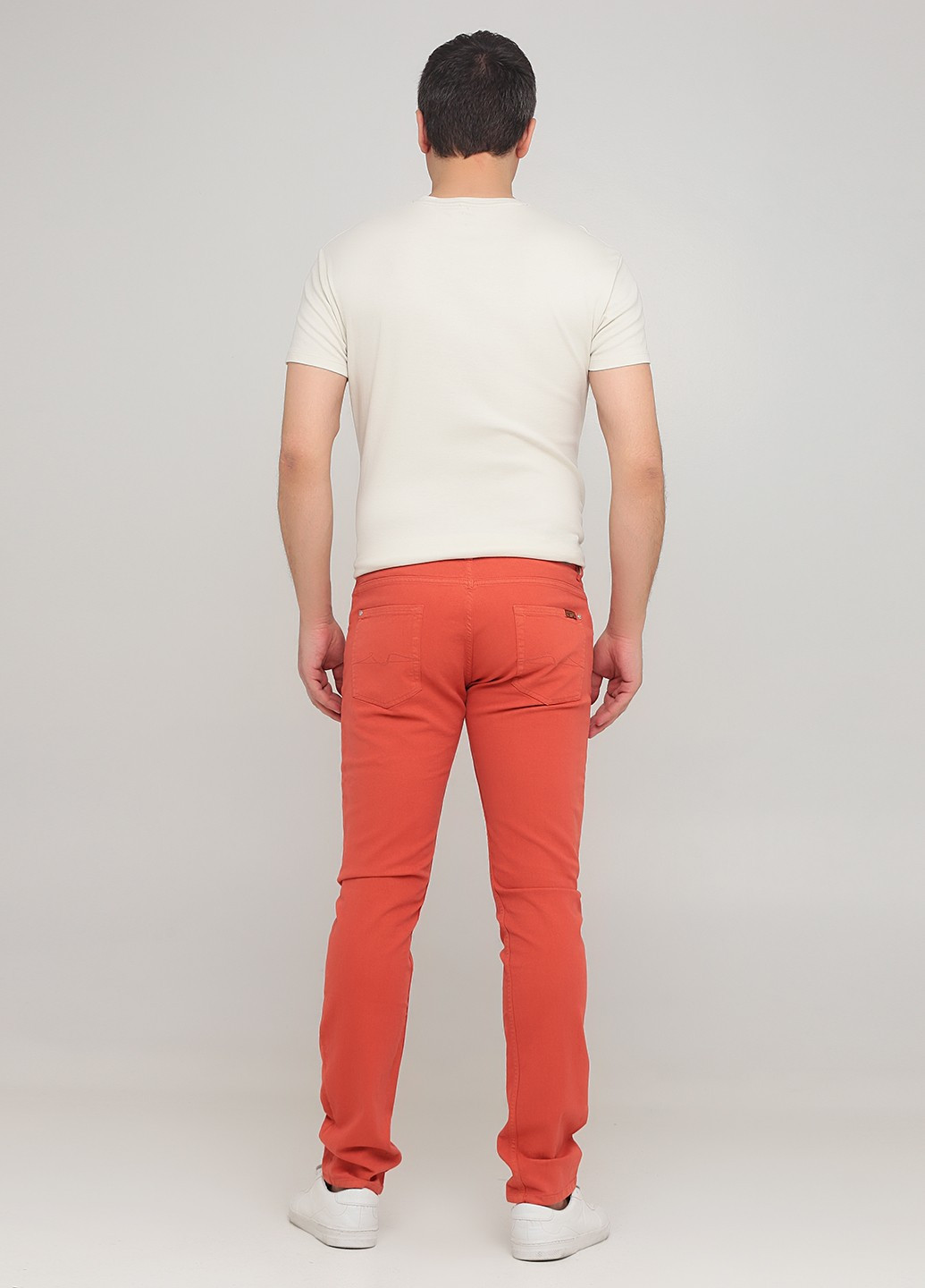 Светло-красные демисезонные зауженные джинсы 7 For All Mankind