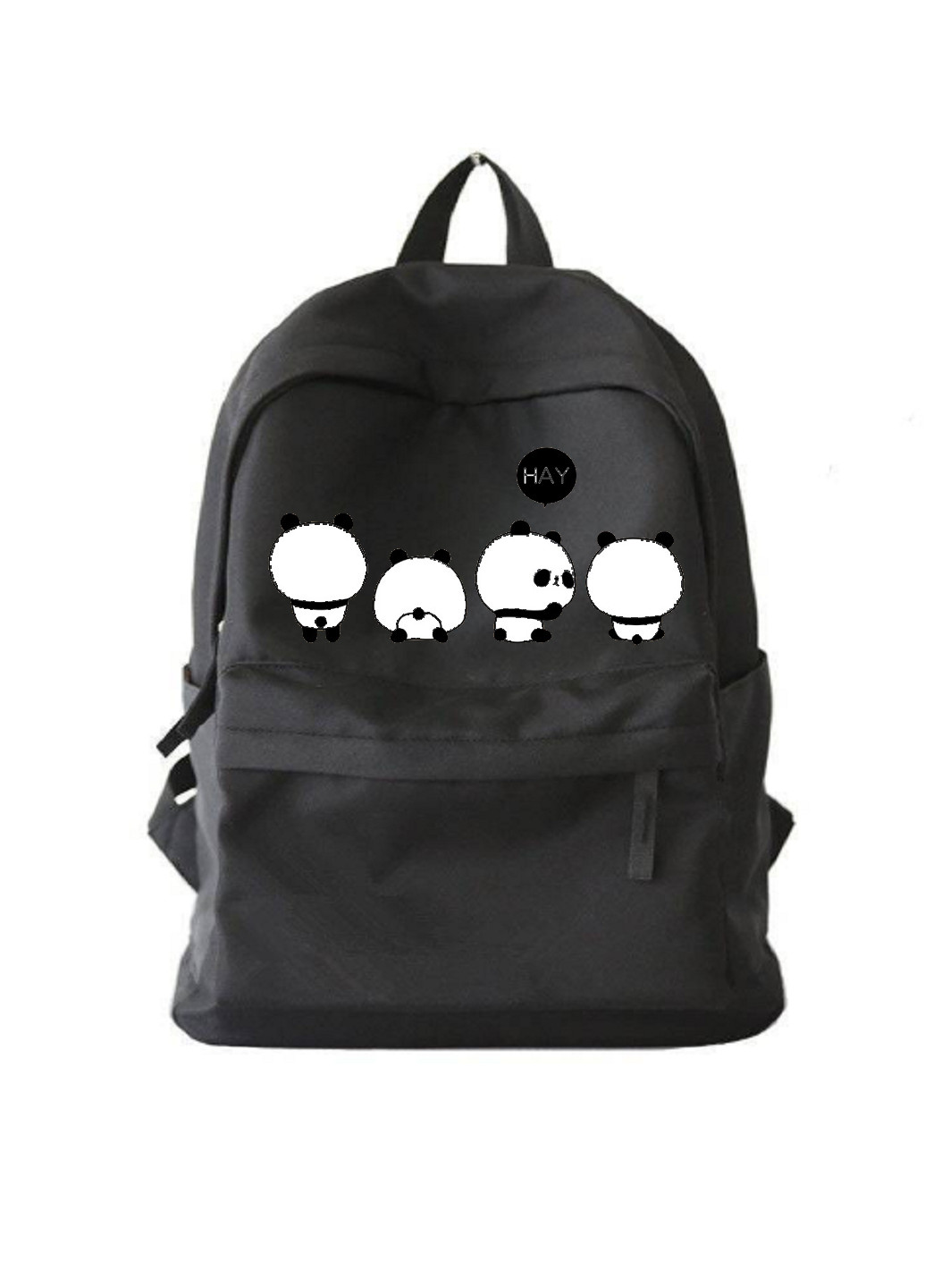 Міський рюкзак чорний з маленькими пандами No Brand (255411922)