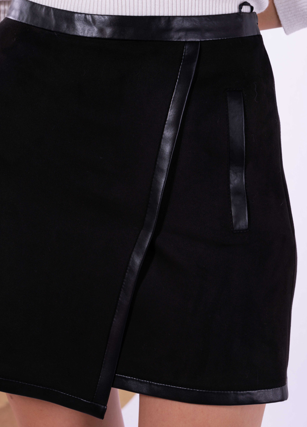 Черная кэжуал однотонная юбка Time of Style а-силуэта (трапеция)