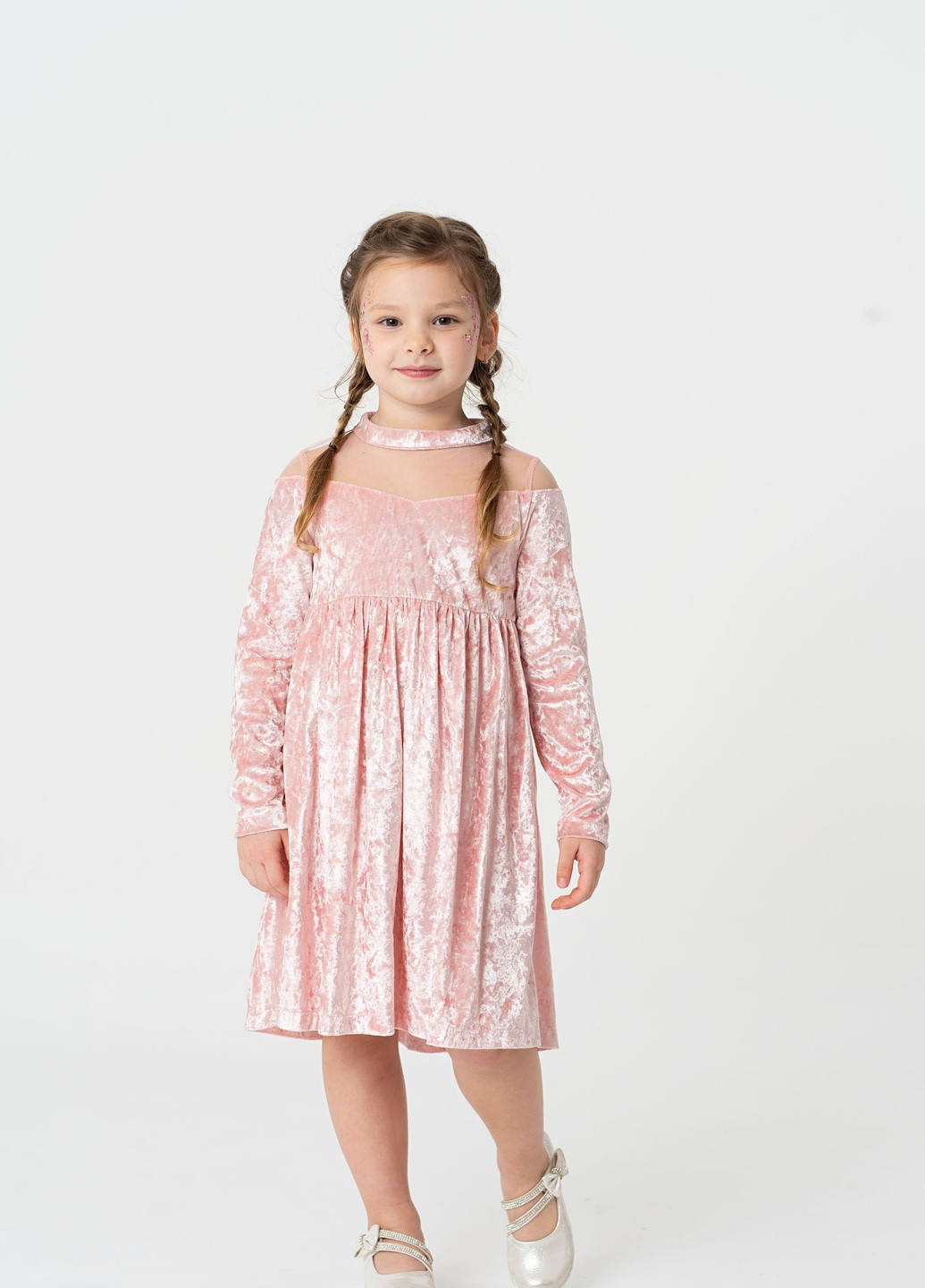 Пудрова сукня ошатна з кокеткою пудрова для дівчинки Yumster (252265016)