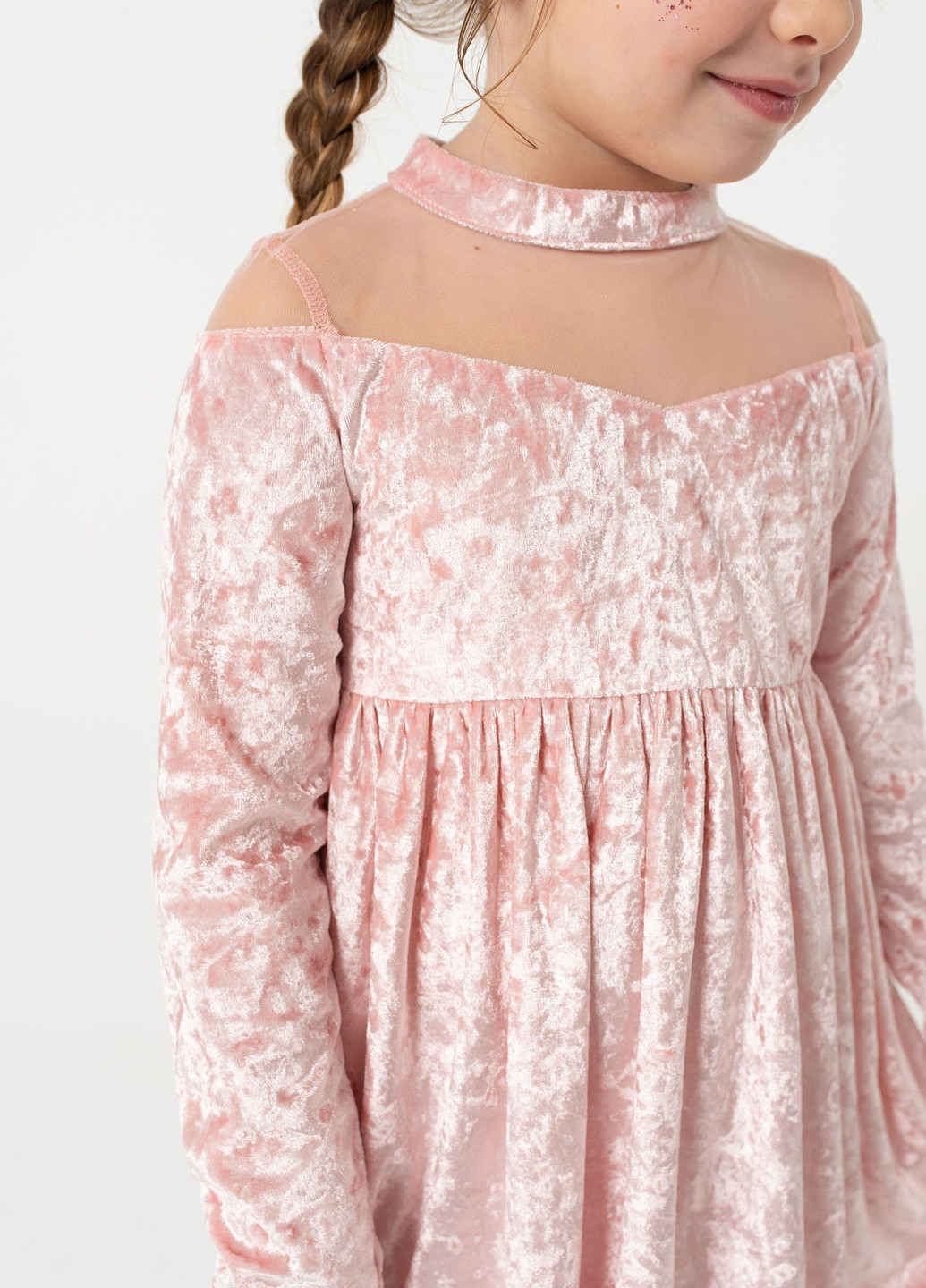 Пудрова сукня ошатна з кокеткою пудрова для дівчинки Yumster (252265016)