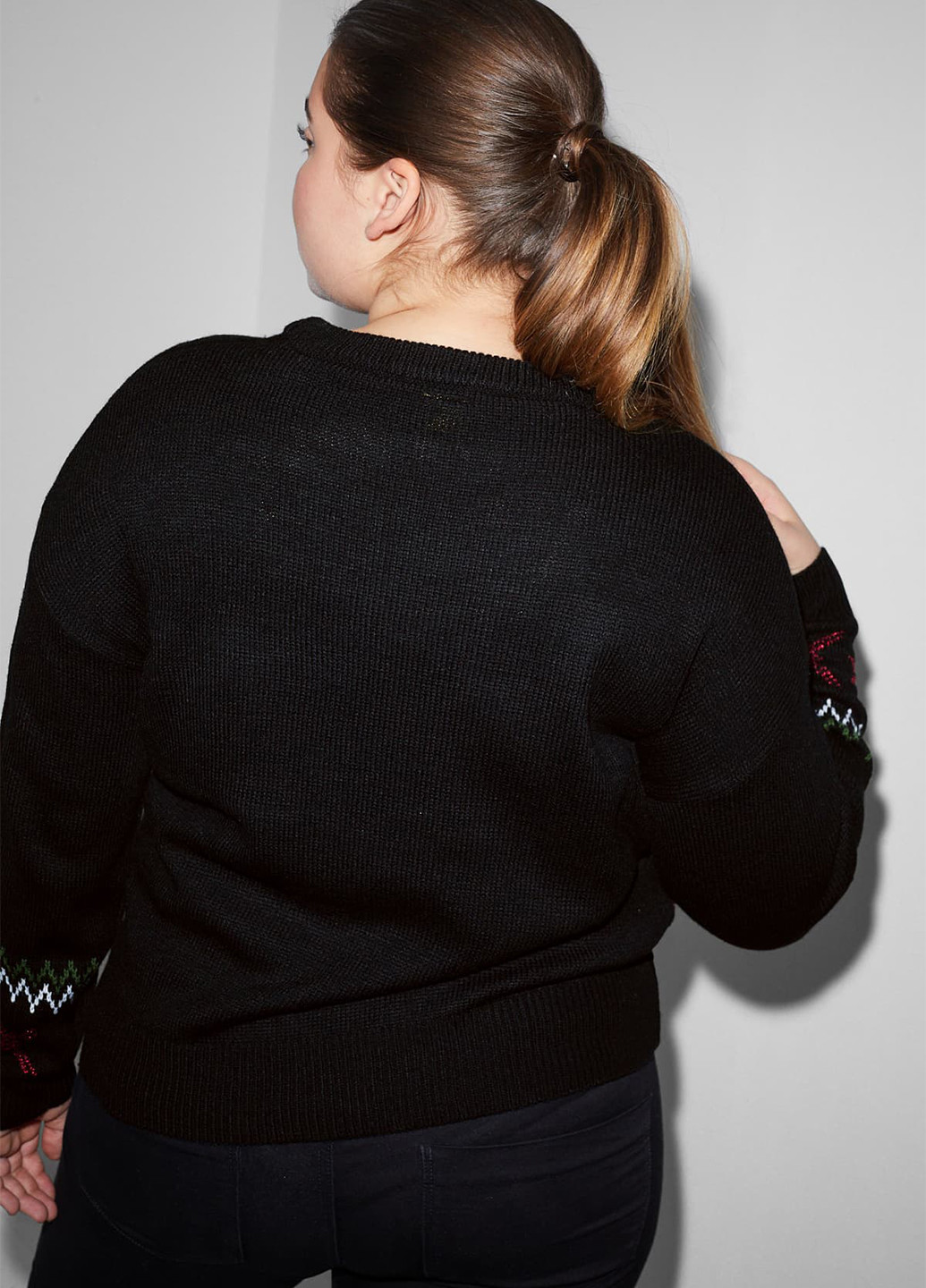 Черный зимний свитер джемпер C&A