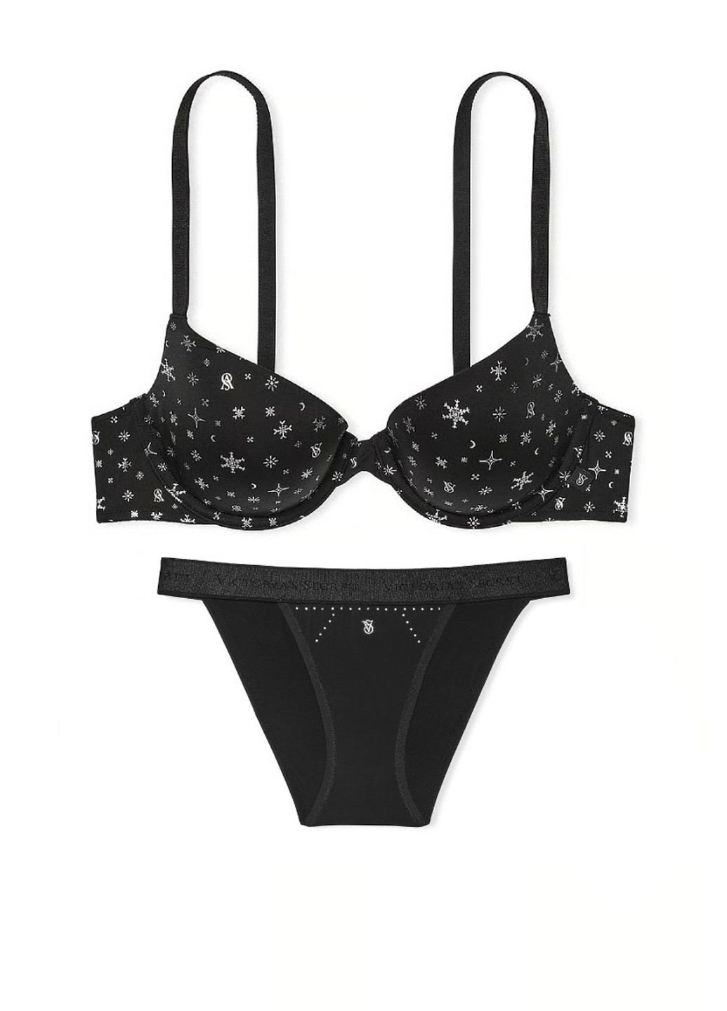 Черный демисезонный комплект (бюстгальтер, трусики) Victoria's Secret