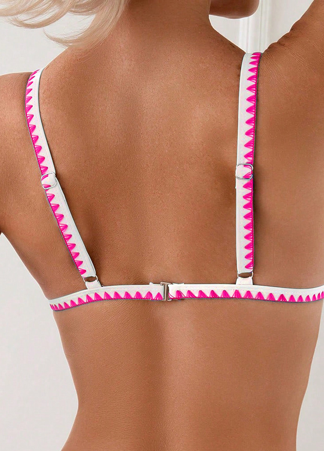 Фуксиновий (колору Фукія) літній купальник (ліф, трусики) топ, роздільний SHEIN