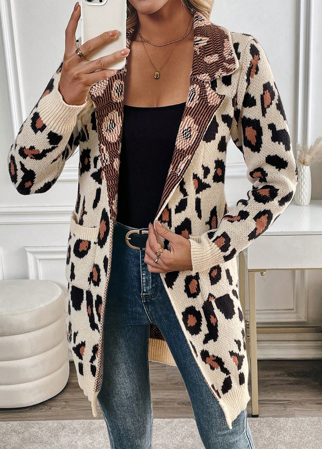 Разноцветный демисезонный кардиган SHEIN