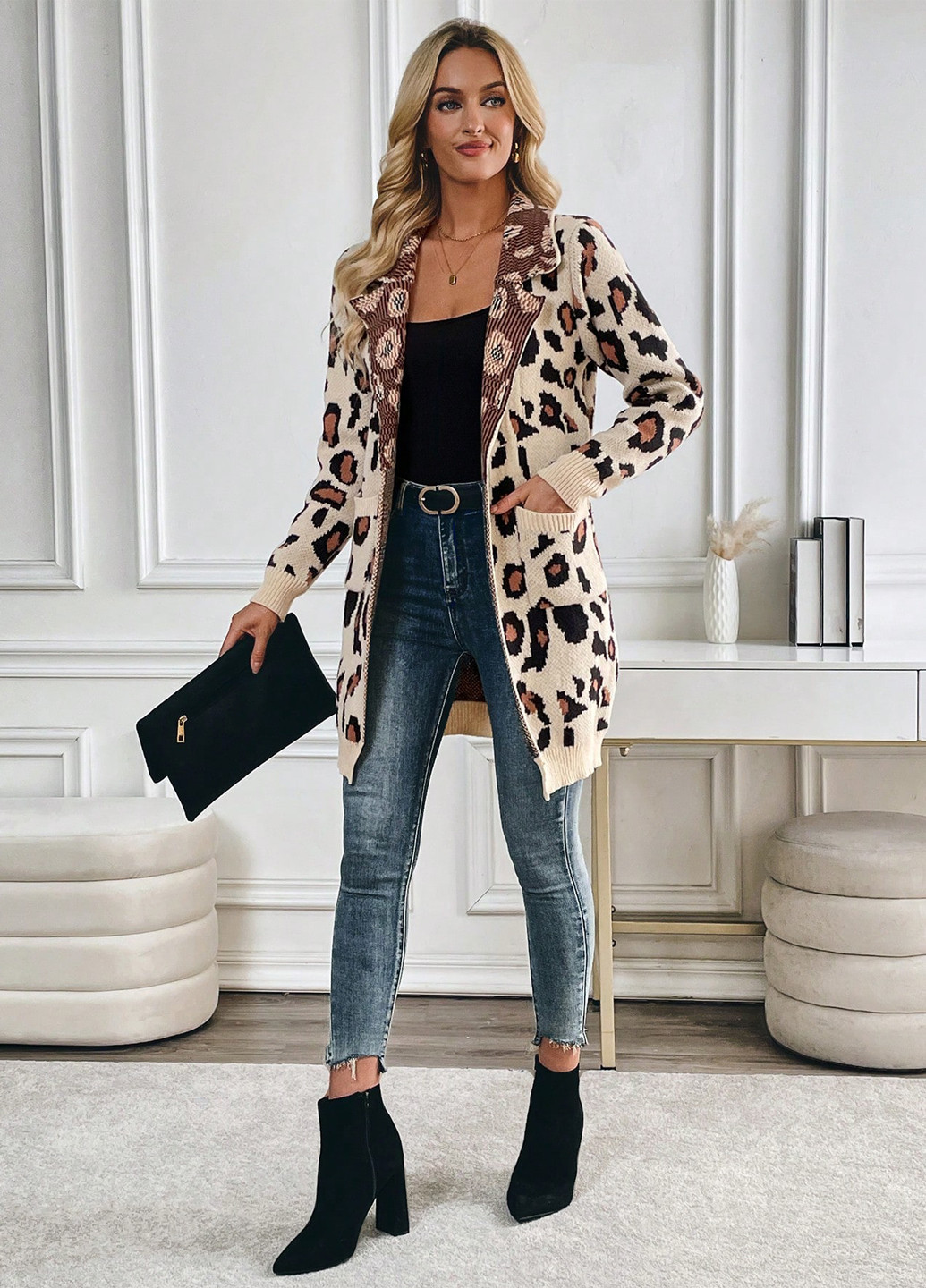 Разноцветный демисезонный кардиган SHEIN