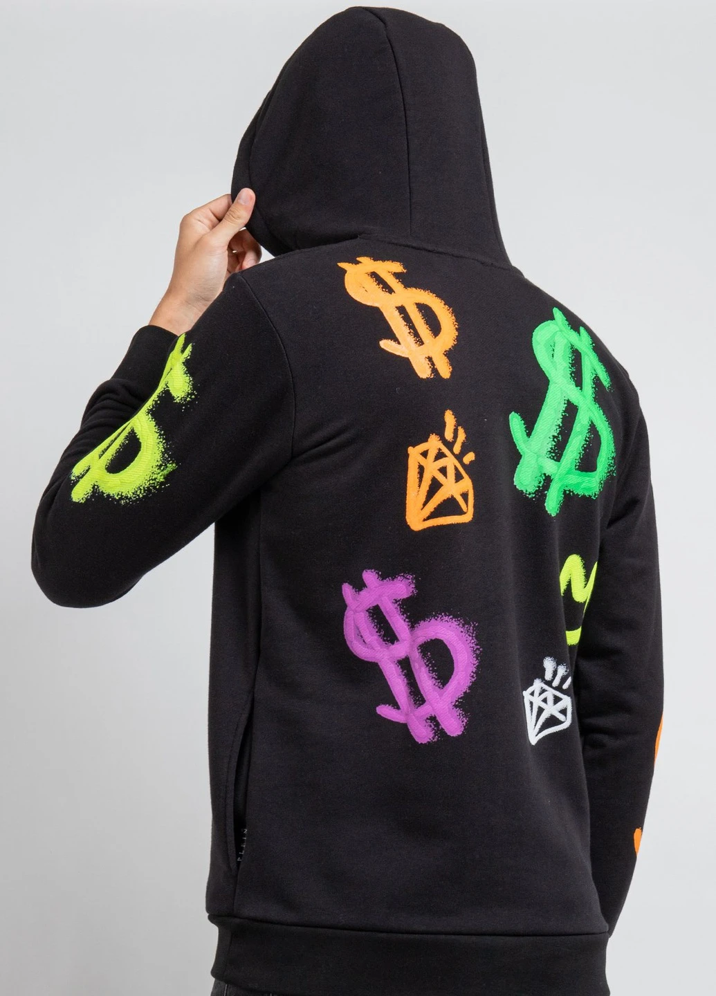 Черный худи Graffiti с капюшоном Philipp Plein (251176543)