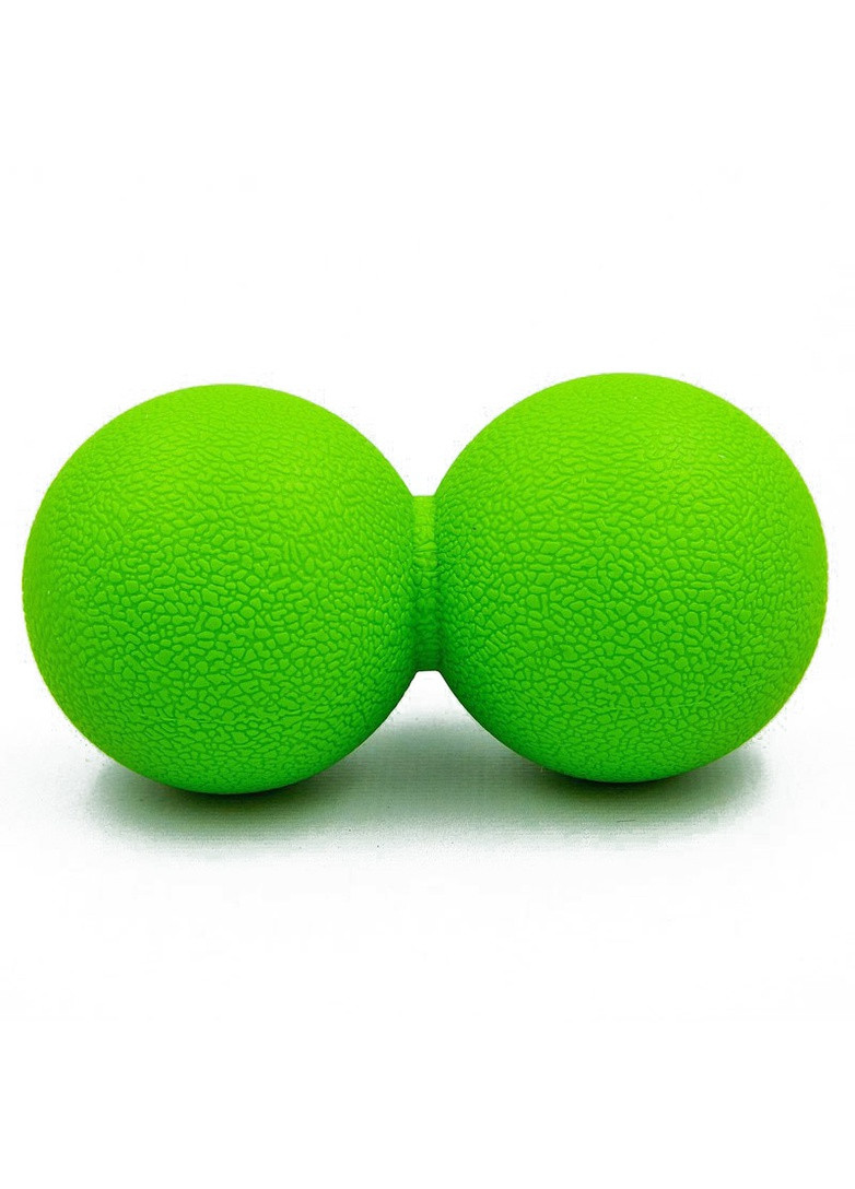 Массажный мячик двойной TPR 6,2х12,5 см зеленый (мяч для массажа спины, миофасциального релиза и самомассажа) EasyFit (243205408)