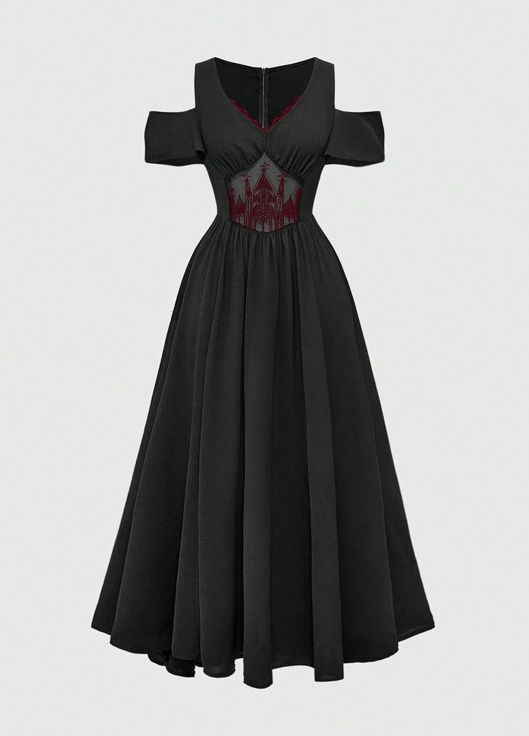 Чорна вечірня, кежуал сукня з відкритими плечима SHEIN однотонна