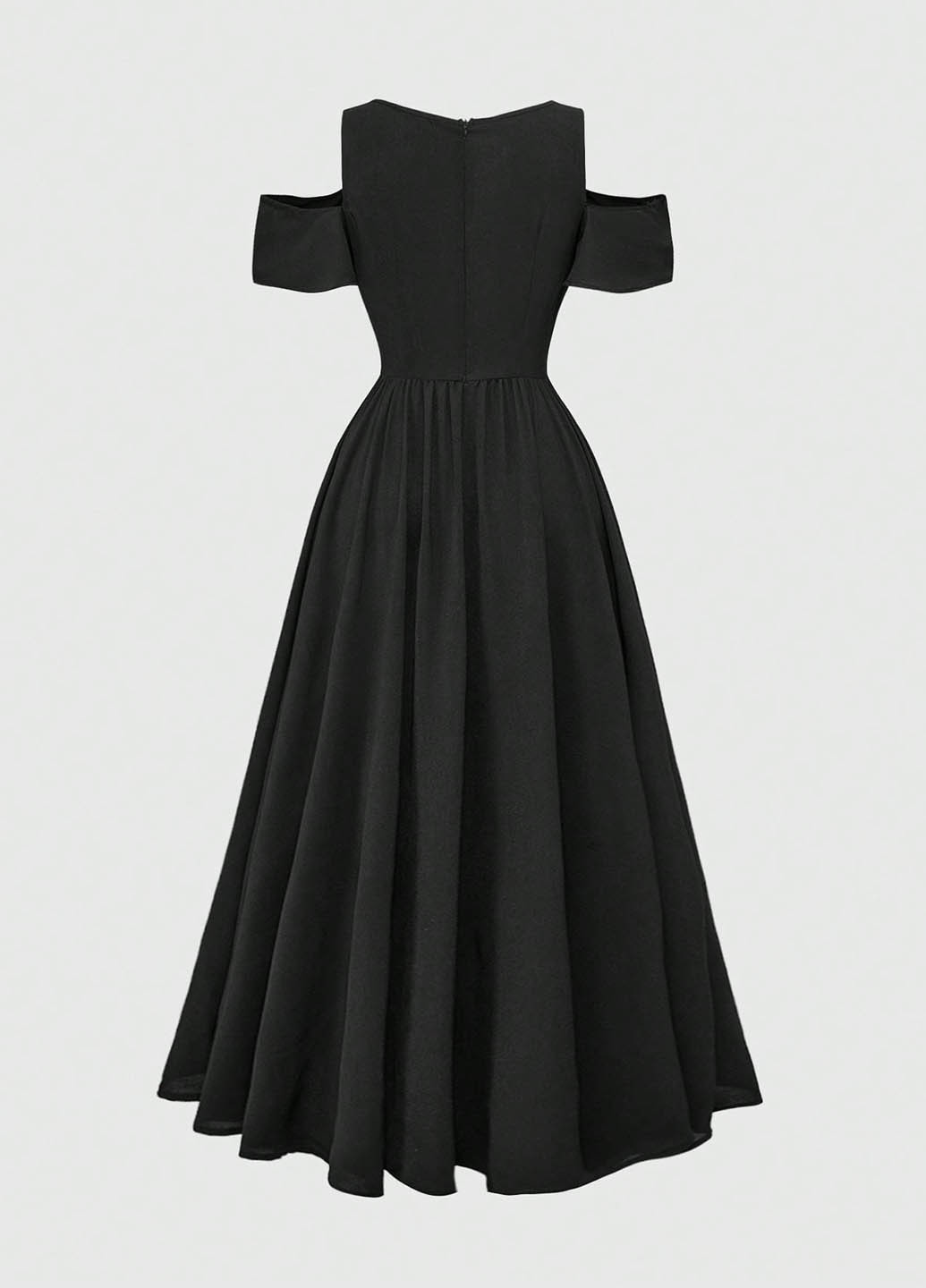 Чорна вечірня, кежуал сукня з відкритими плечима SHEIN однотонна