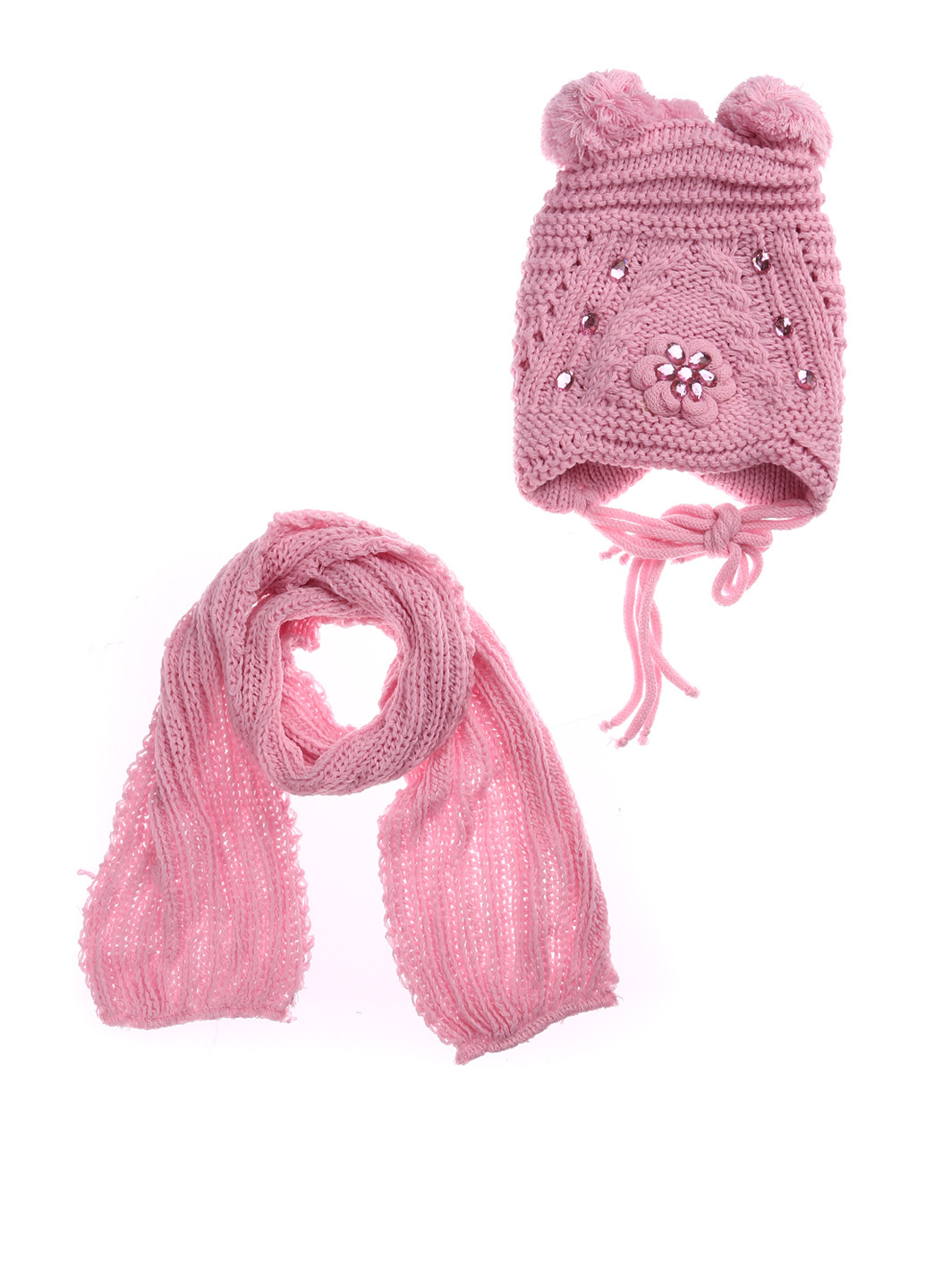 Рожевий зимній комплект (шапка, шарф) Anpa
