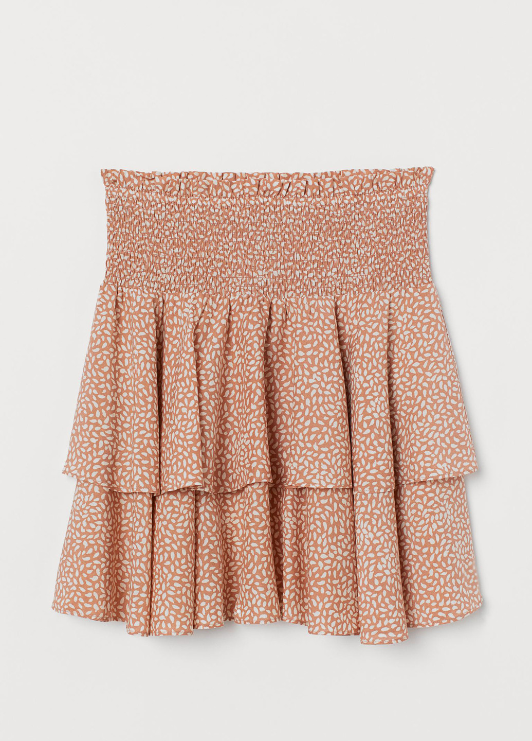 Бежевая кэжуал с абстрактным узором юбка H&M клешированная-солнце
