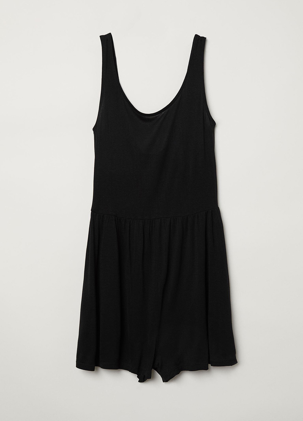 Комбінезон H&M комбінезон-шорти однотонний чорний кежуал віскоза, трикотаж
