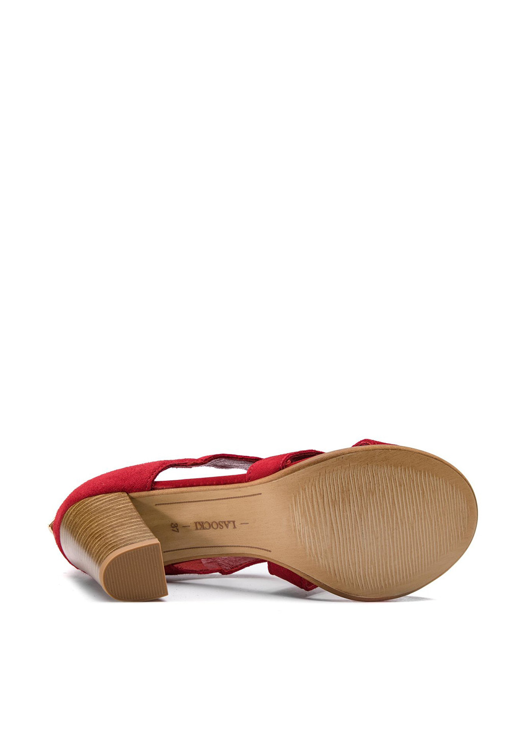 Красные сандалі 2610-01 Lasocki на молнии с металлическими вставками