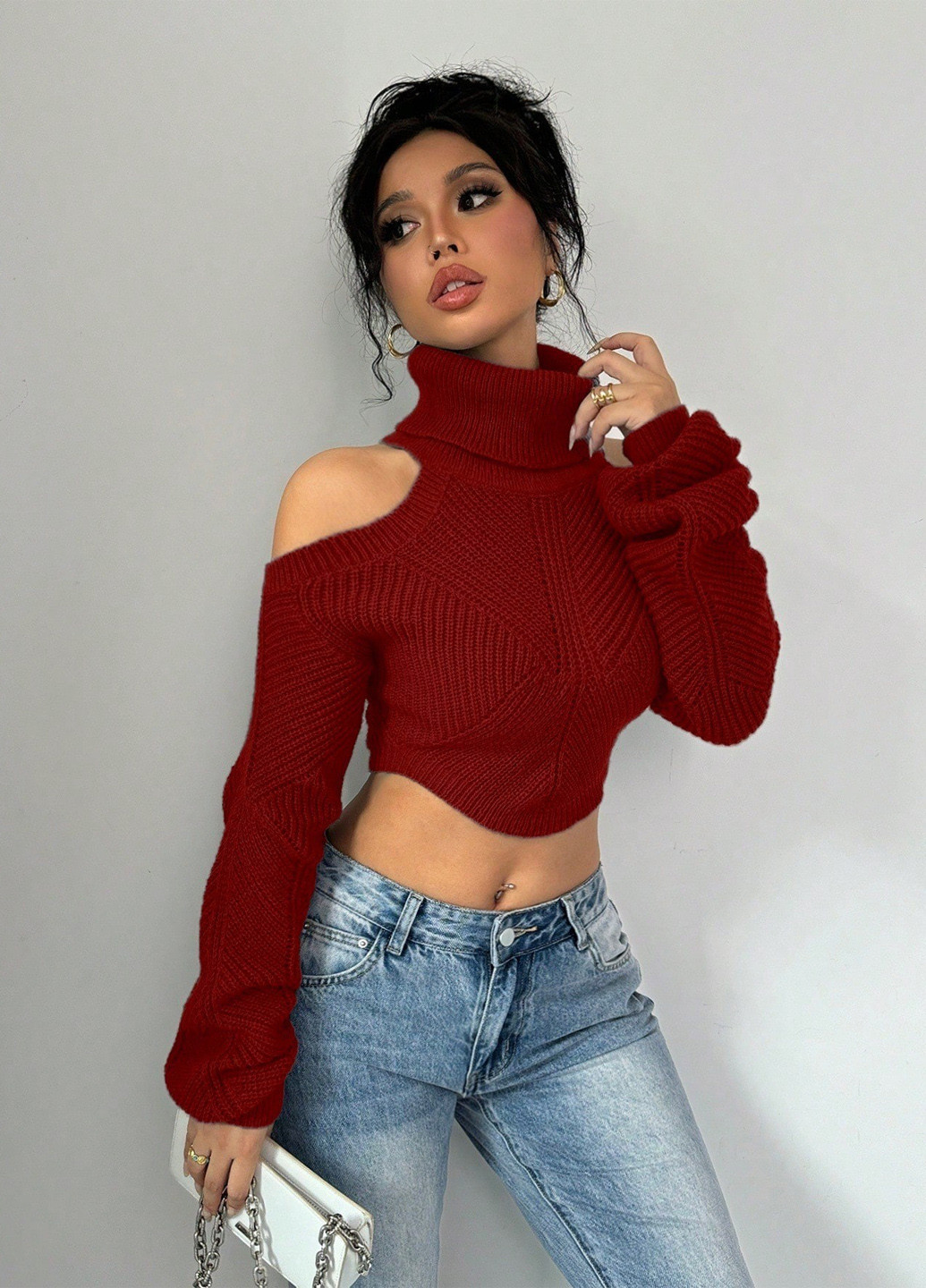 Червоний демісезонний светр SHEIN