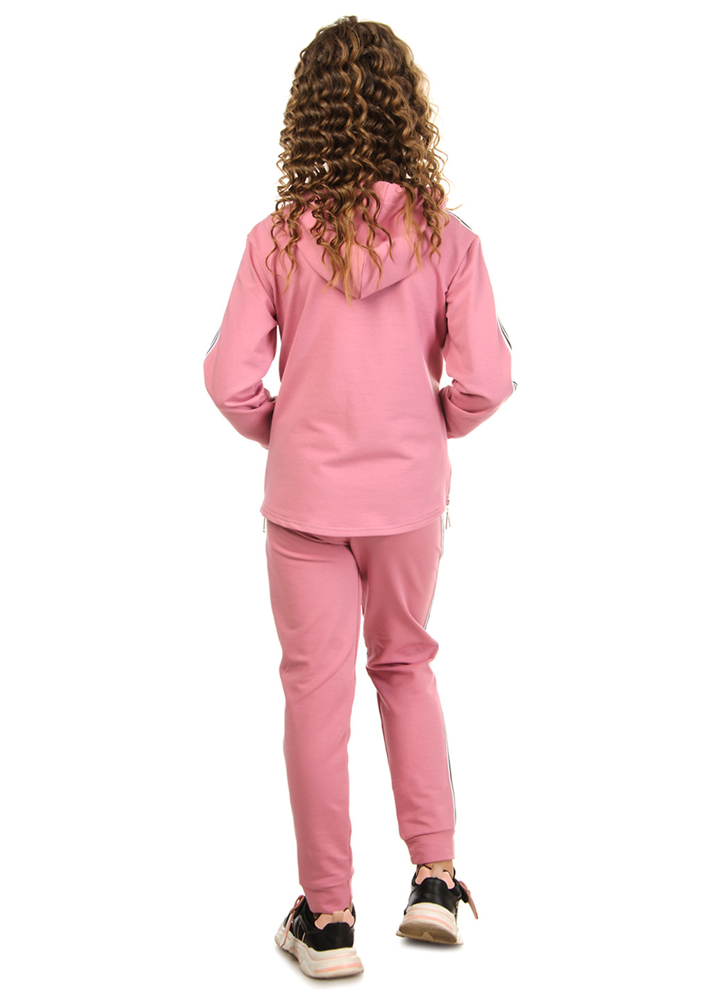 Розовый демисезонный костюм (худи, брюки) брючный ViDa
