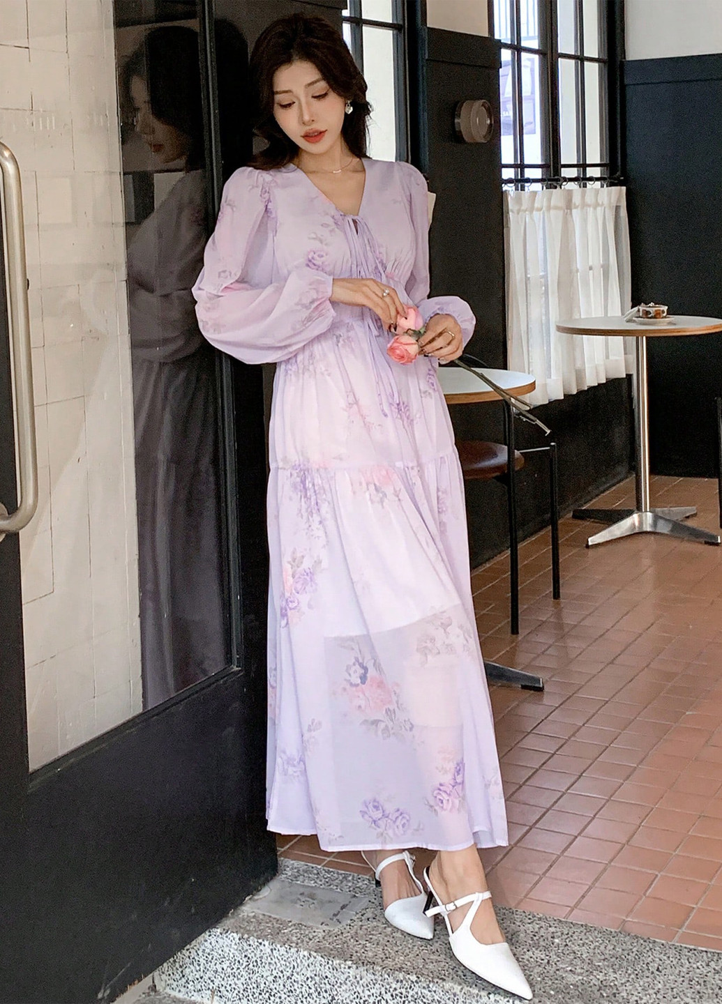 Лілова святковий, вечірня сукня а-силует SHEIN з квітковим принтом