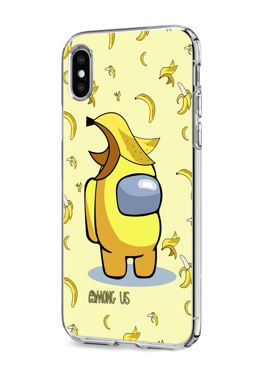 Чехол силиконовый Apple Iphone X Амонг Ас Желтый (Among Us Yellow) (6129-2416) MobiPrint (219565576)